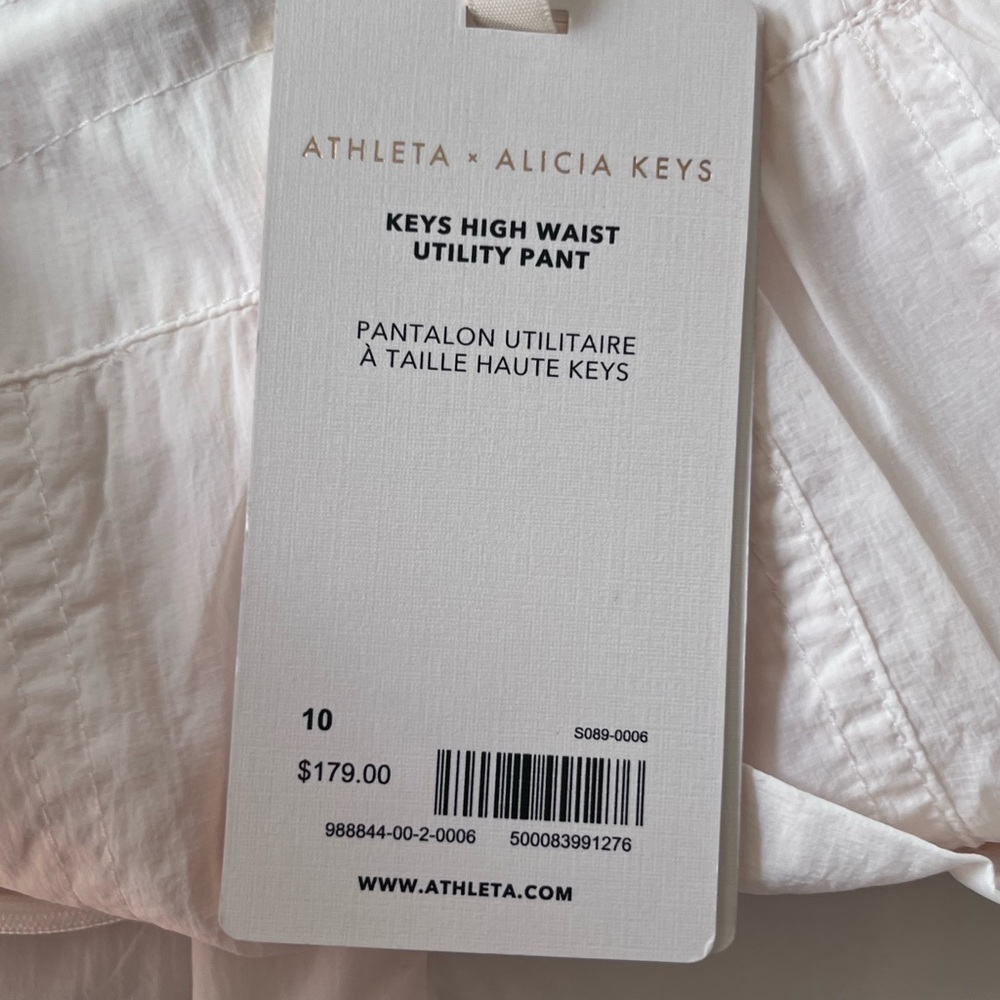 Athleta ~ Alicia Keys ~ Womens High Waist Utility Pant White Size 10 - Picture 8 of 9
